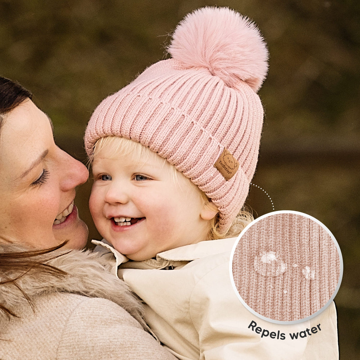 2-Pack Baby Pom Knitted Beanie