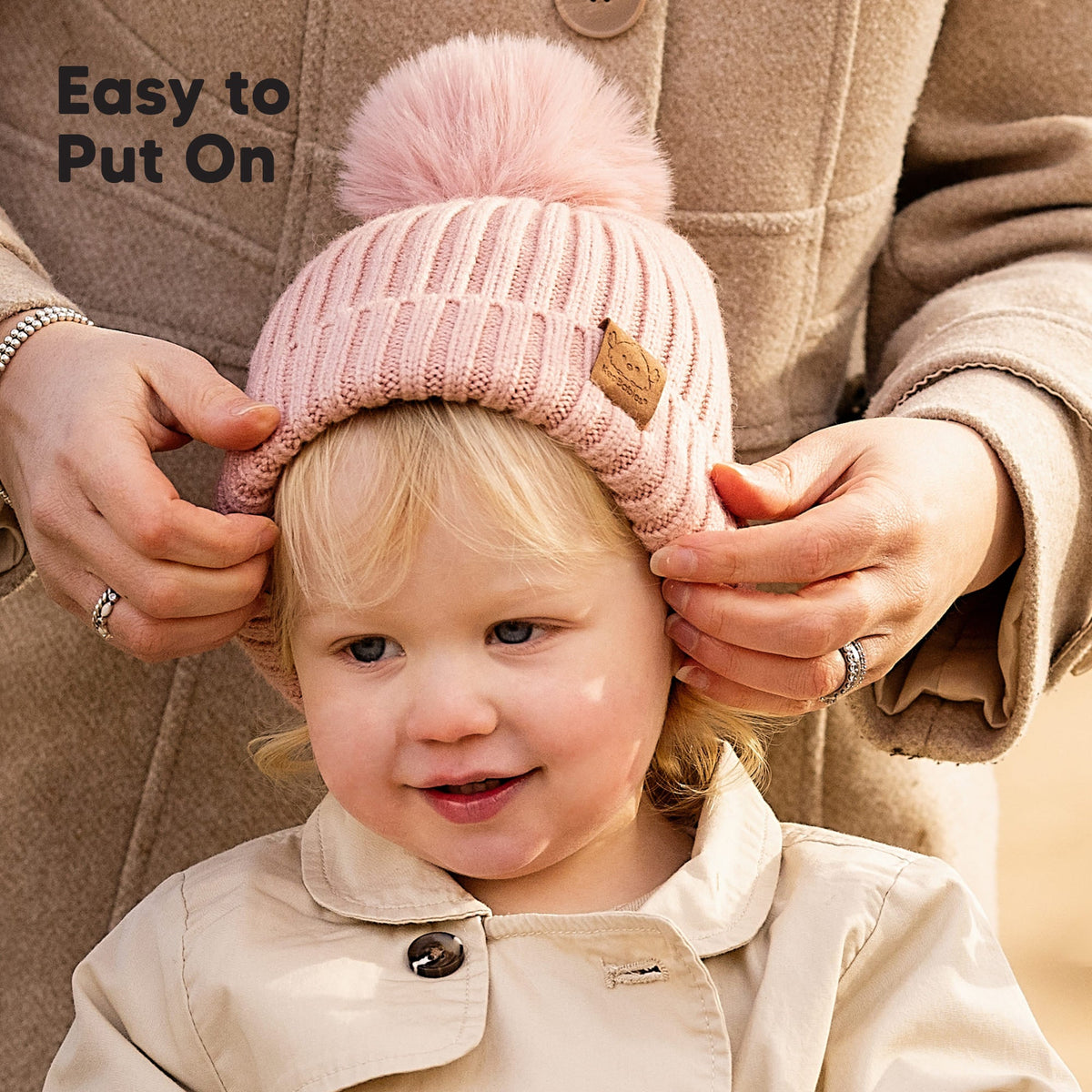 2-Pack Baby Pom Knitted Beanie