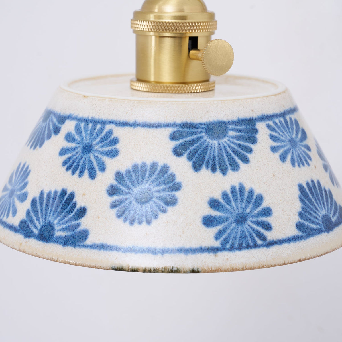 Ceramic Sconce with Brass Hardware in Blue & White – Hardwired E26 Socket for Bathroom, Bedroom & Hallway Accent Lighting | Thomler