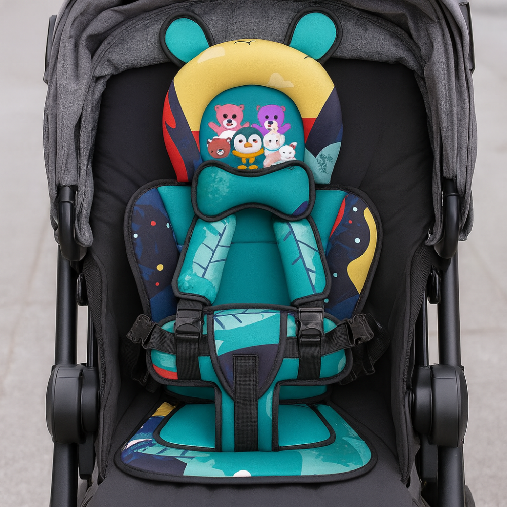 Compact Child Seat Harness for Dining Chairs – Foldable Fabric Booster with Adjustable Safety Straps for Toddlers & Infants | Thomler