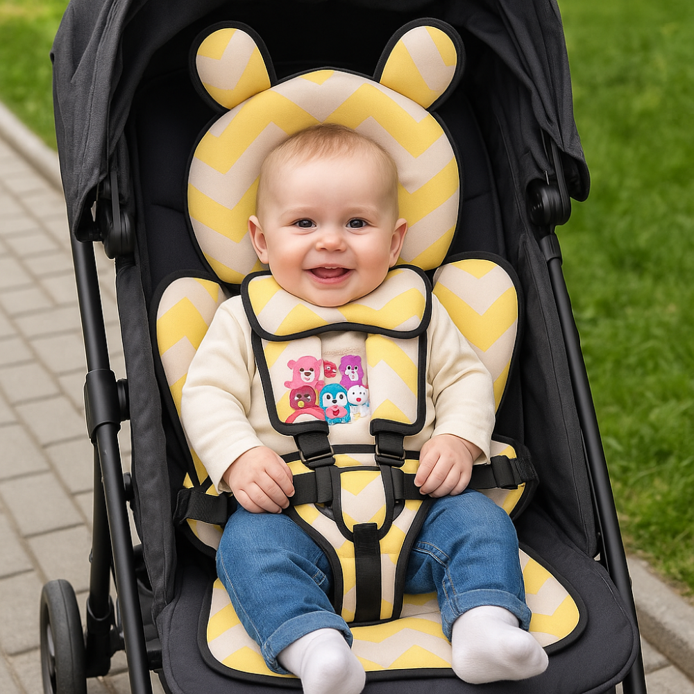 Compact Child Seat Harness for Dining Chairs – Foldable Fabric Booster with Adjustable Safety Straps for Toddlers & Infants | Thomler