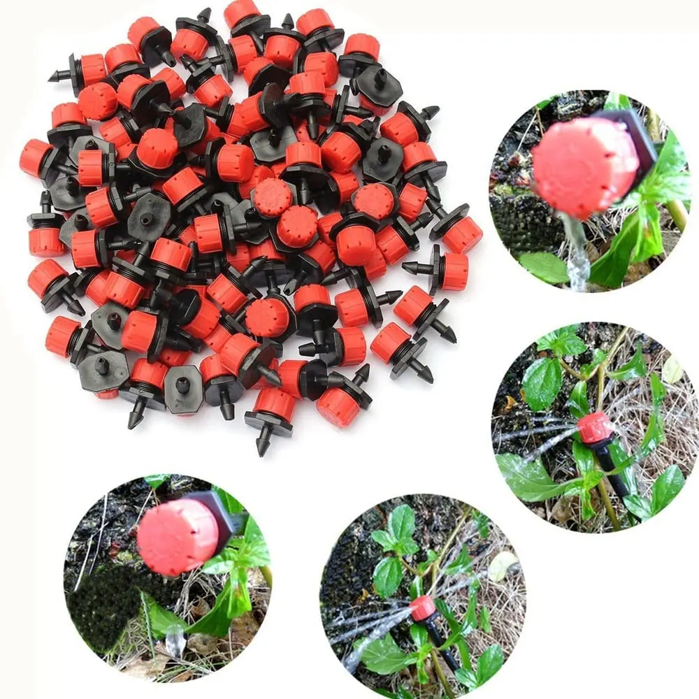Adjustable Drip Irrigation Emitters 360° Flow Control 0.8 x 1 Inch UV-Resistant for Garden Beds Pots Greenhouse Micro Watering System Precis | Thomler