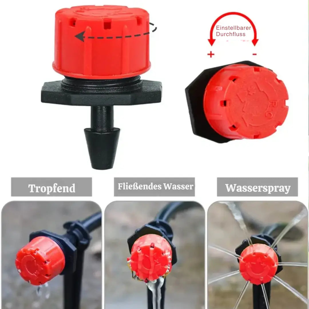 Adjustable Drip Irrigation Emitters 360° Flow Control 0.8 x 1 Inch UV-Resistant for Garden Beds Pots Greenhouse Micro Watering System Precis | Thomler