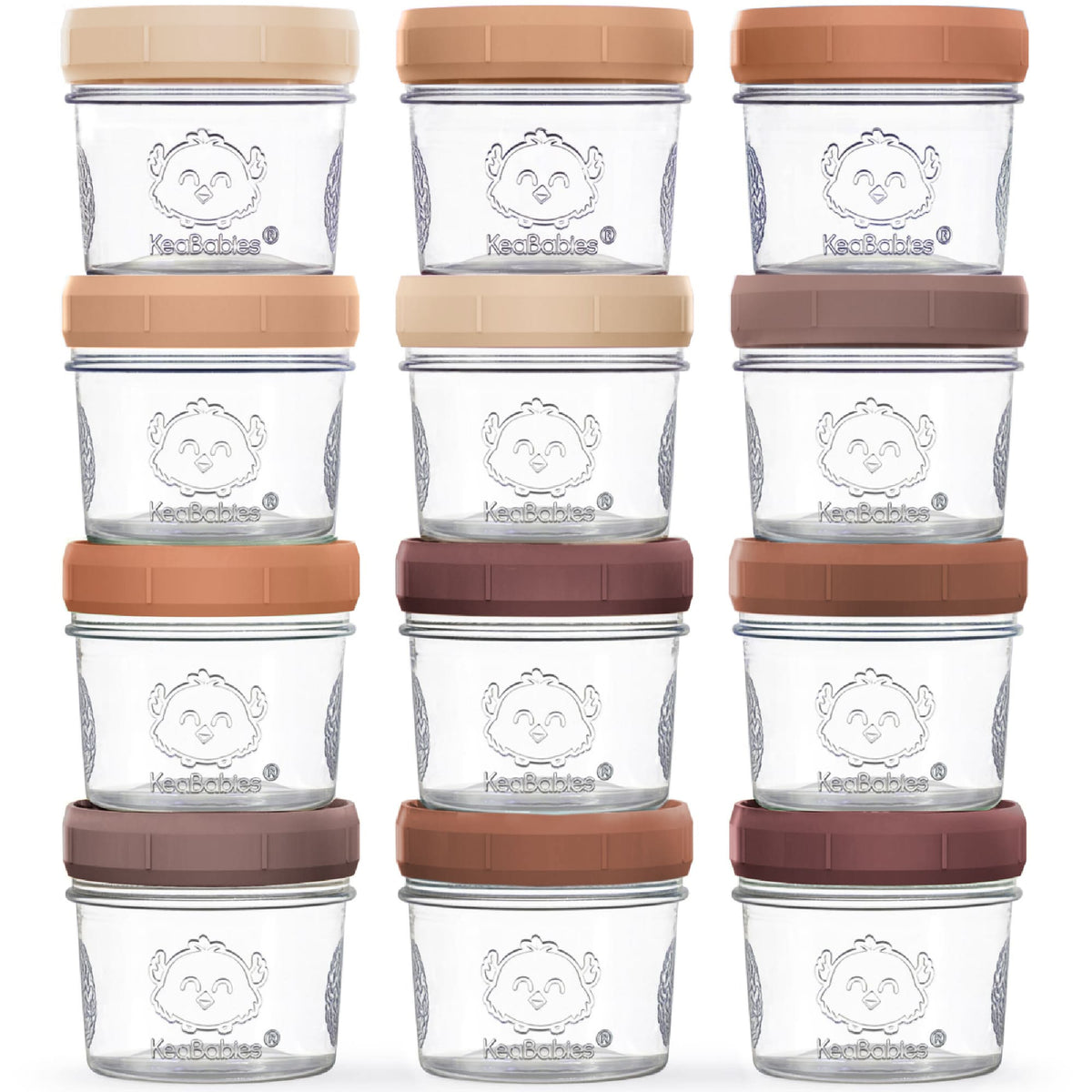 12-Pack Glass Baby Food Jars
