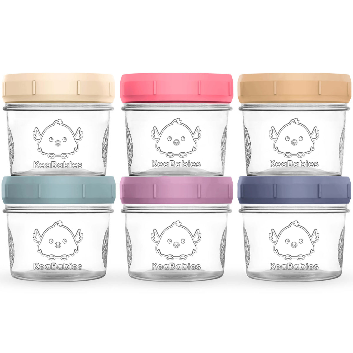 6-Pack Glass Baby Food Jars