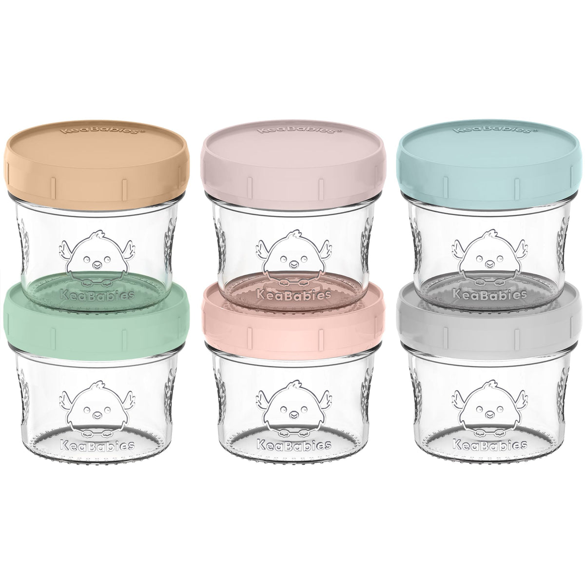 6-Pack Glass Baby Food Jars