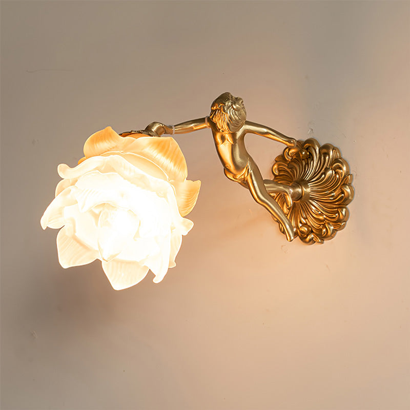 Frosted Glass Sconce Light Fixture 12 Inch Mounted Lighting for Bedroom Hallway Living Room E14 Socket Warm Ambient Illumination Classic Acc | Thomler