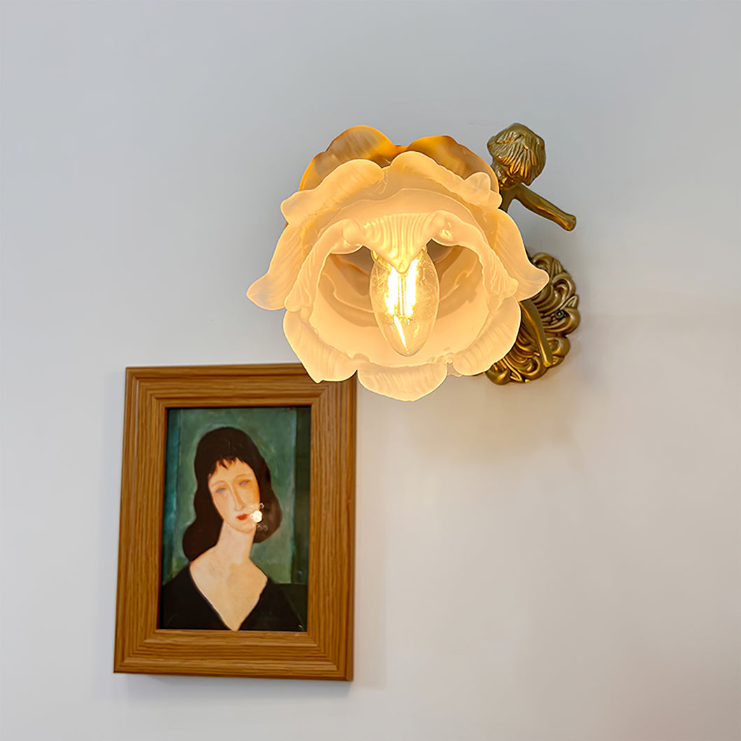Frosted Glass Sconce Light Fixture 12 Inch Mounted Lighting for Bedroom Hallway Living Room E14 Socket Warm Ambient Illumination Classic Acc | Thomler