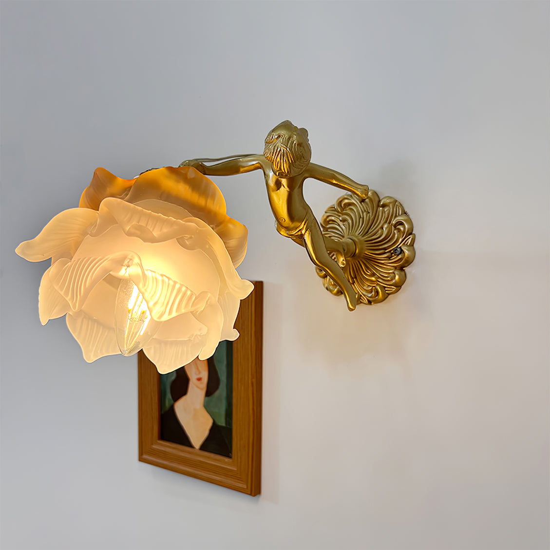 Frosted Glass Sconce Light Fixture 12 Inch Mounted Lighting for Bedroom Hallway Living Room E14 Socket Warm Ambient Illumination Classic Acc | Thomler