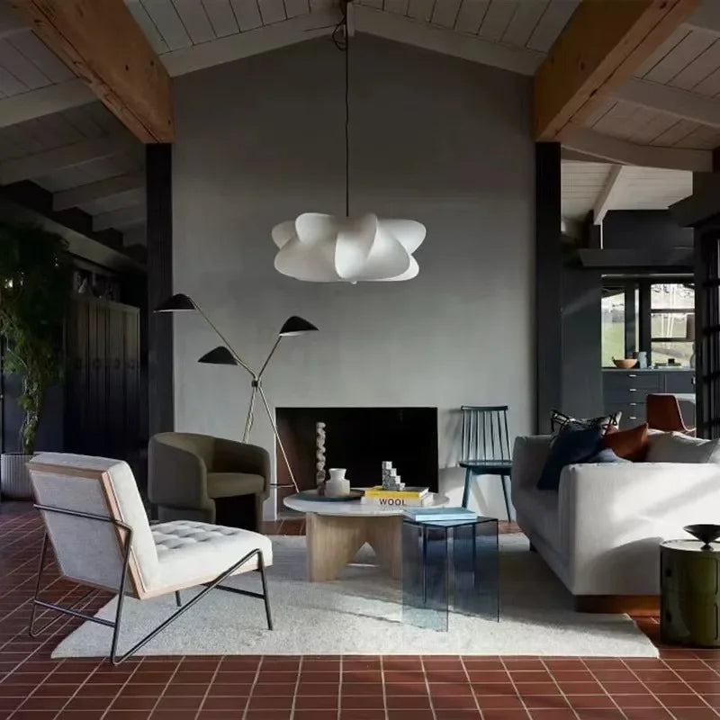 Hängeleuchte mit fließendem Seidenschirm, 30 cm, Taupe, E27-Fassung, für Esszimmer, Wohnzimmer, Schlafzimmer, stimmungsvolles Licht, modern, minimalistisch, organisch | Thomler