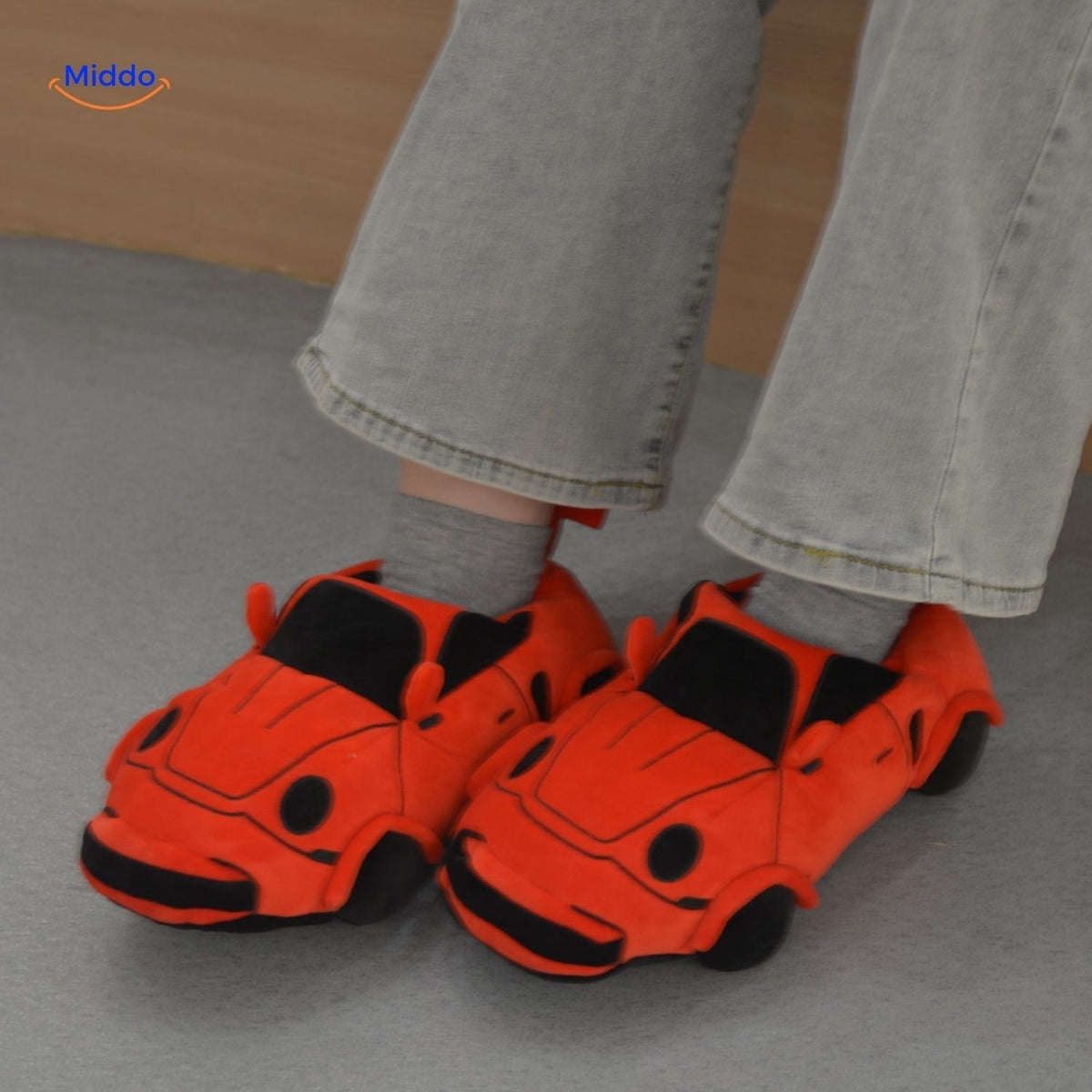 Race Car Plush House Slippers – Motorsport-Inspired Indoor Footwear for Men & Women