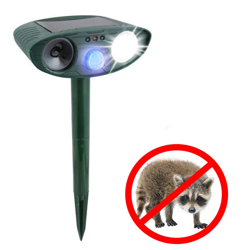 Motion-Activated Animal Deterrent Device with Solar Power for Yards and Gardens | Outdoor Pest Control | Ultrasonic Wildlife Repellent | Wea