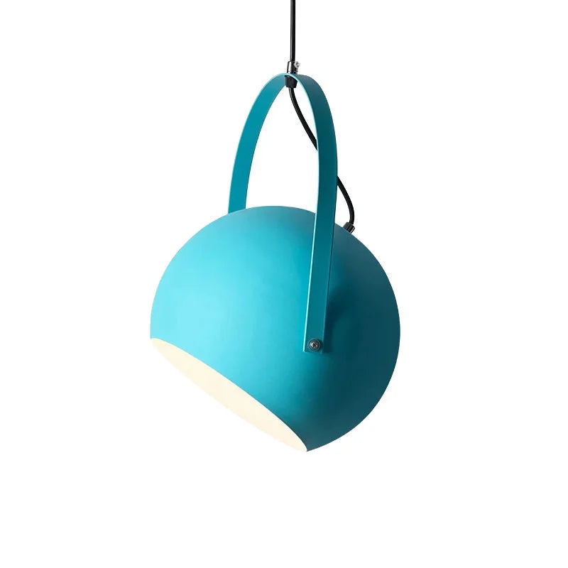 Rotatable Metal Ceiling Fixture in Haze Blue – Adjustable Cord Hanging Lamp for Dining Rooms, Kitchens, Bedrooms & Living Spaces | Thomler