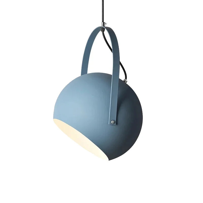 Rotatable Metal Ceiling Fixture in Haze Blue – Adjustable Cord Hanging Lamp for Dining Rooms, Kitchens, Bedrooms & Living Spaces | Thomler