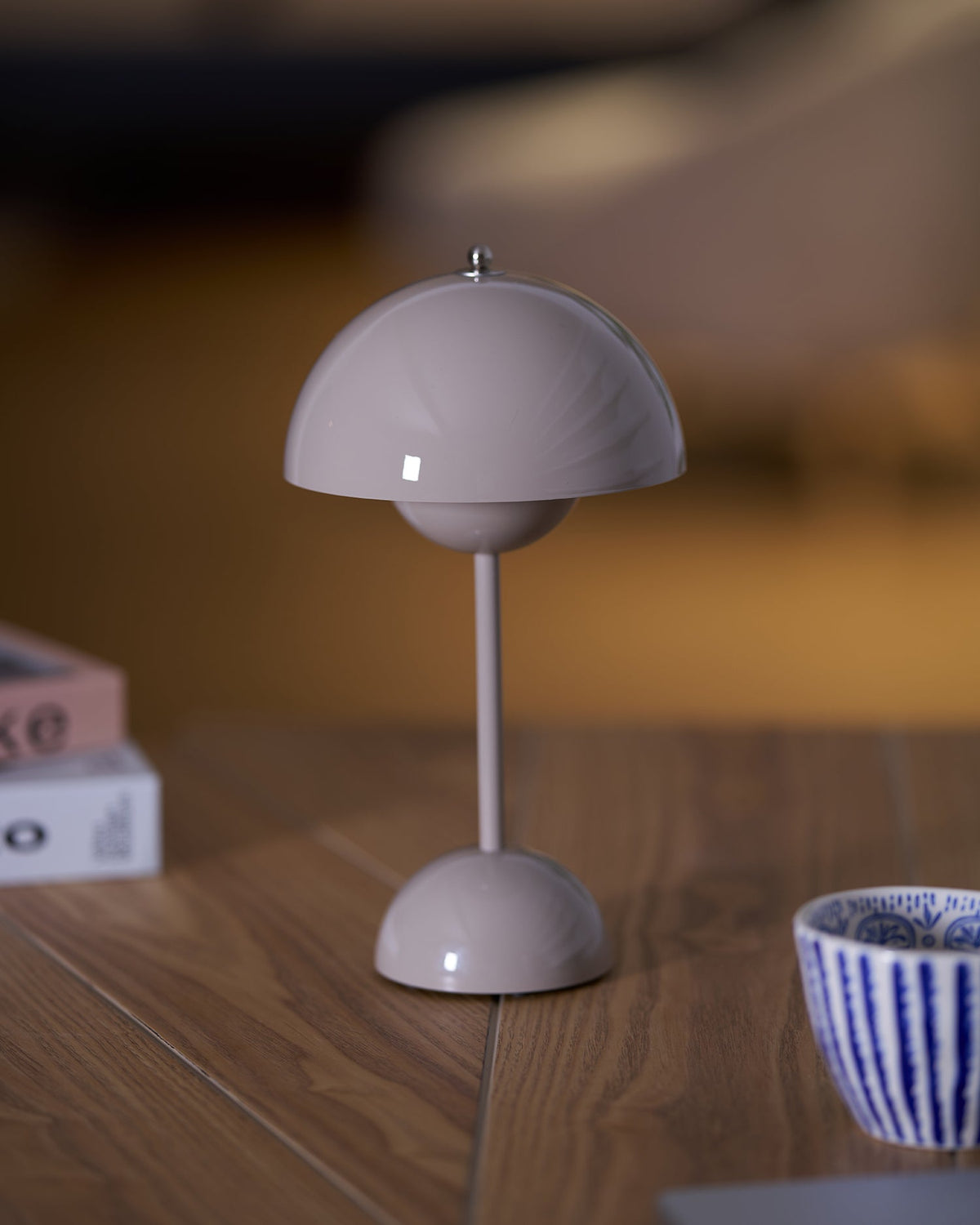 Rechargeable LED Touch Lamp Metal Cordless Mini Nightstand Light Tri-Color Modes USB Charging Port 6.3 in Round Portable for Bedroom Office | Thomler