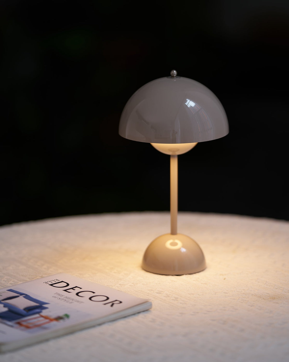 Rechargeable LED Touch Lamp Metal Cordless Mini Nightstand Light Tri-Color Modes USB Charging Port 6.3 in Round Portable for Bedroom Office | Thomler