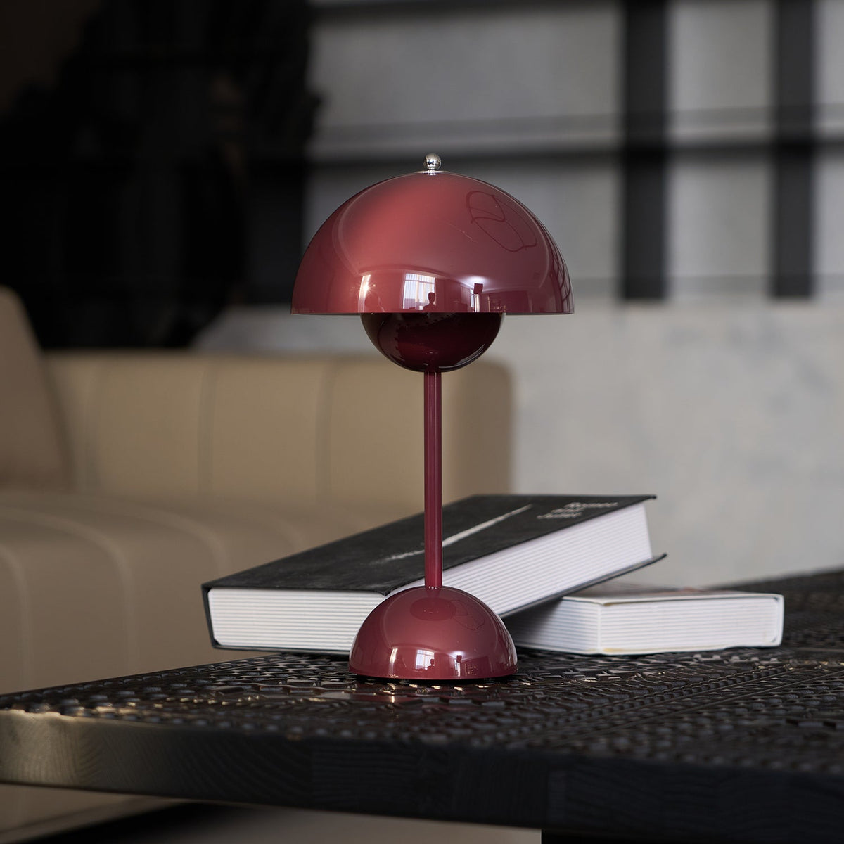 Rechargeable LED Touch Lamp Metal Cordless Mini Nightstand Light Tri-Color Modes USB Charging Port 6.3 in Round Portable for Bedroom Office | Thomler