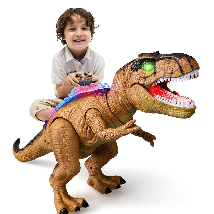 Ferngesteuerter T-Rex Dinosaurier mit LED-Lichtern und Brüllgeräuschen für Kinder | Prähistorische Actionfigur mit Fernsteuerung