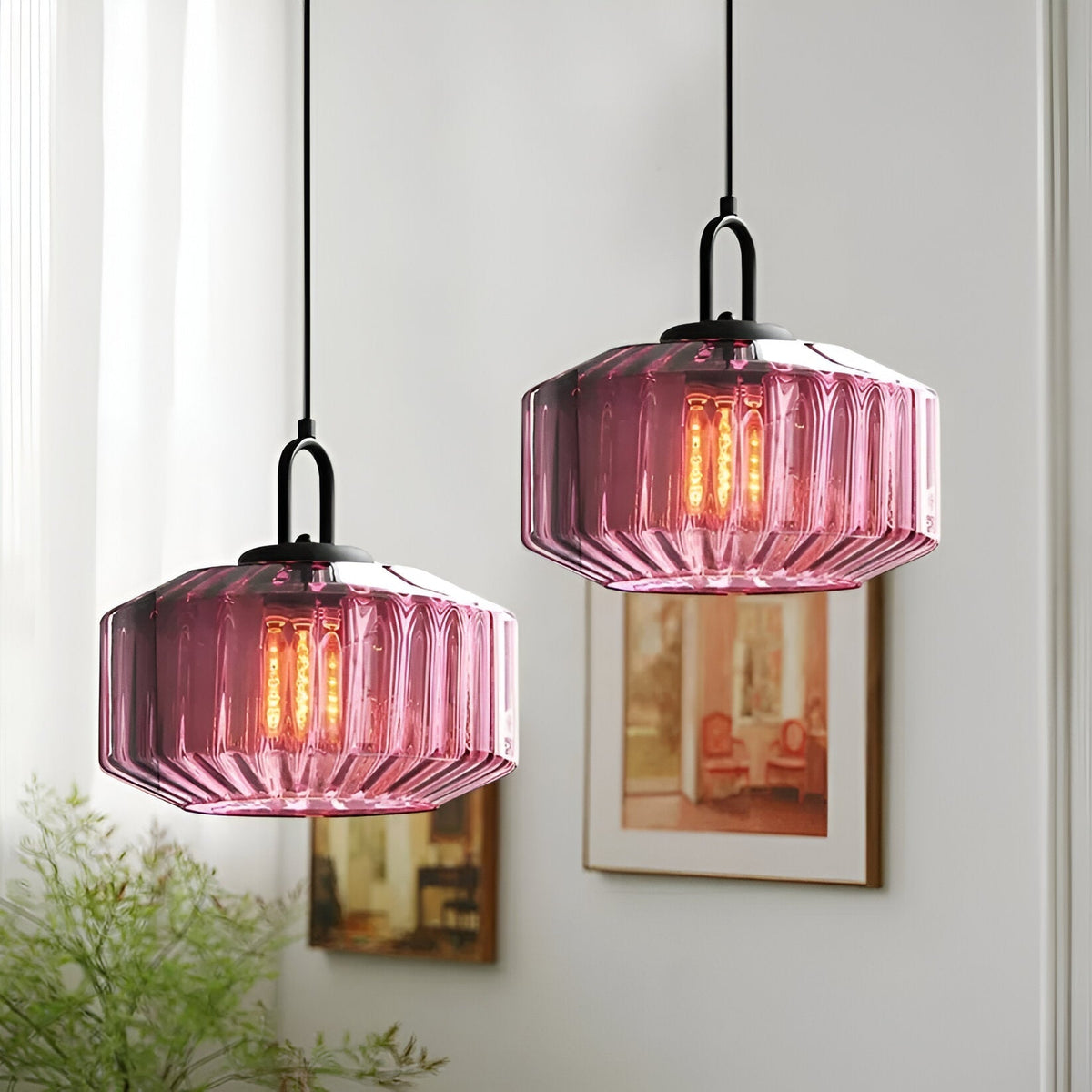Glas-in-lood plafondarmatuur 11 inch kap E27 fitting in hoogte verstelbaar zachte gloed boven kookeiland tafel nachtkastje veelzijdig accent voor Conte | Thomler