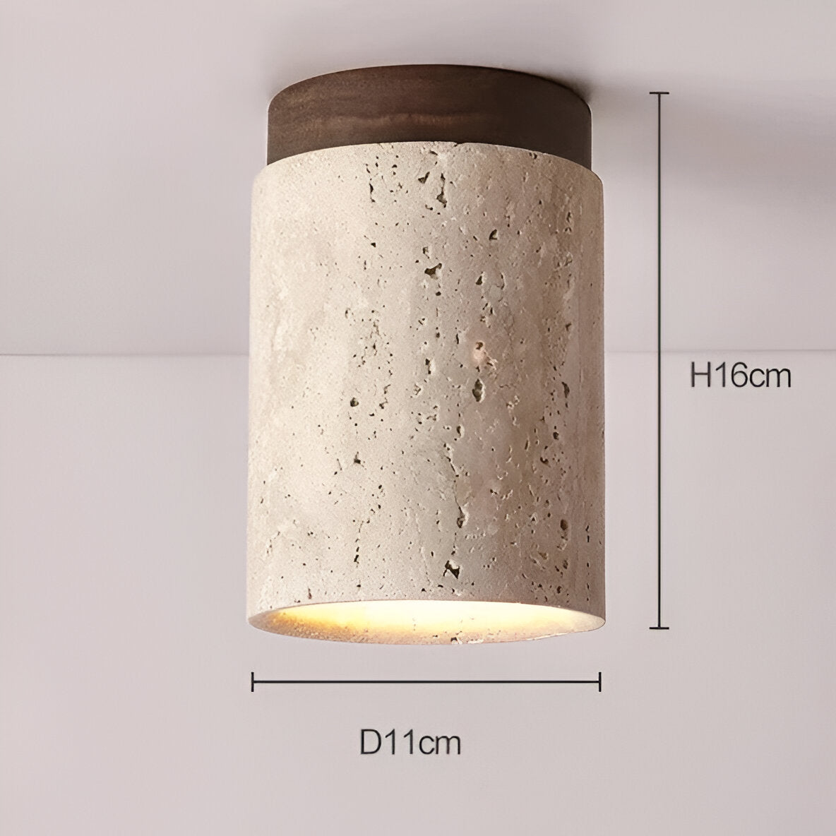 Flush Mount Stone Ceiling Light 4.3 Inch Beige Round Fixture Low Profile Bedroom Hallway Kitchen Entryway Soft Ambient Glow E27 Socket Natur | Thomler