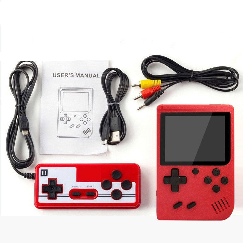 Handheld Game System with Preloaded Library — Pocket Arcade Device with TV Hook-Up & Rechargeable Power for Throwback Fun