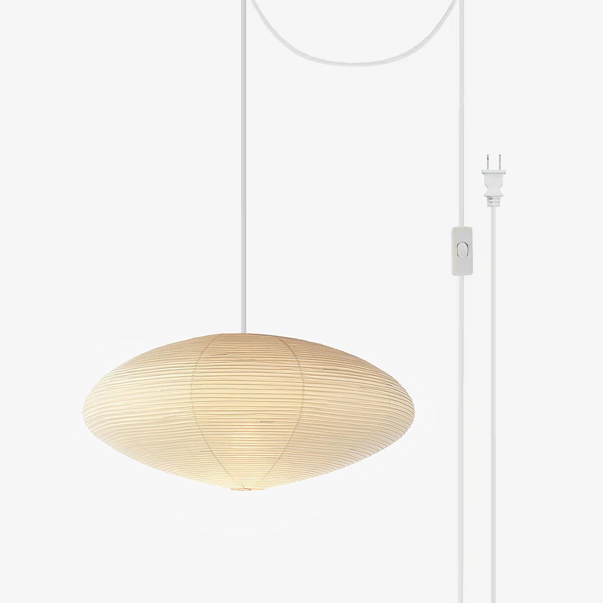 Handgemaakte papieren plafondlamp met verstelbaar snoer, witte hanglamp voor slaapkamer, woonkamer, keuken, eetkamer, moderne binnenlamp | Thomler