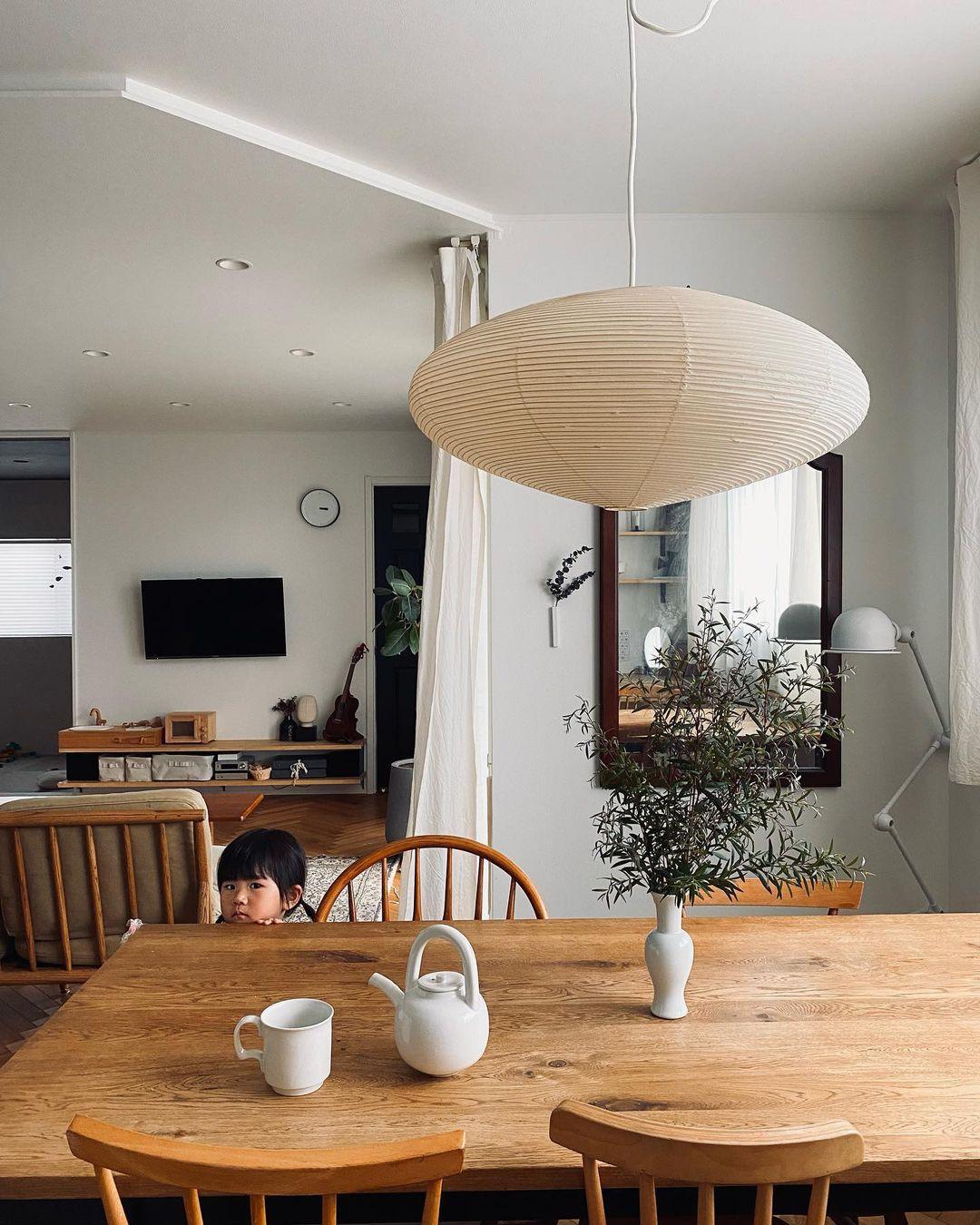 Handgemaakte papieren plafondlamp met verstelbaar snoer, witte hanglamp voor slaapkamer, woonkamer, keuken, eetkamer, moderne binnenlamp | Thomler