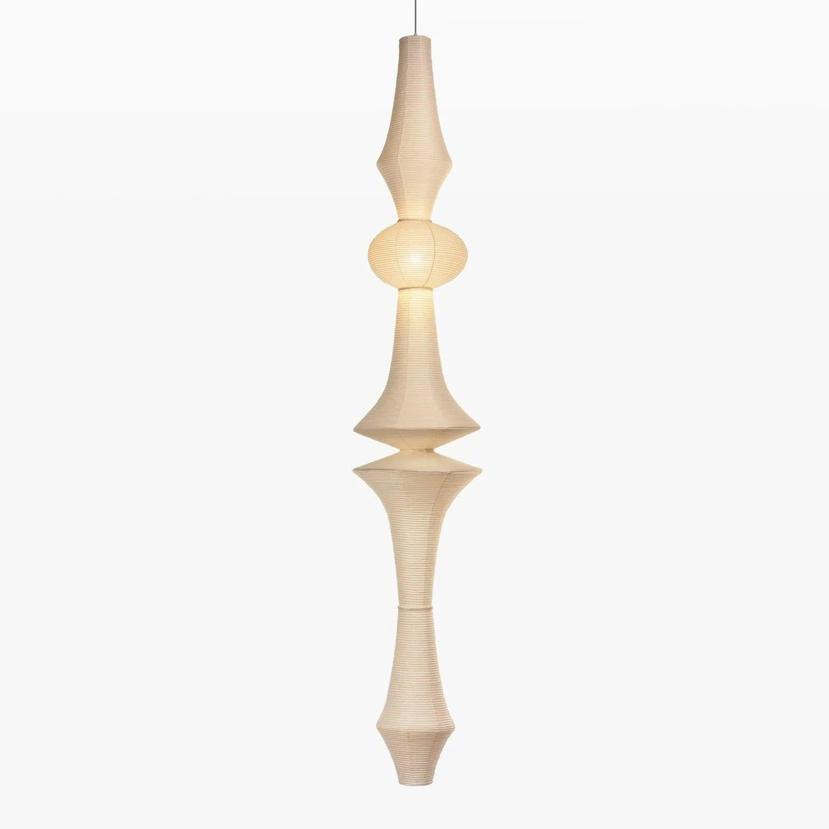 Lámpara de techo artesanal de papel con pantalla cilíndrica blanca, luminaria colgante con casquillo E26/E27 para dormitorio, sala de estar y comedor, luz ambiental moderna | Thomler