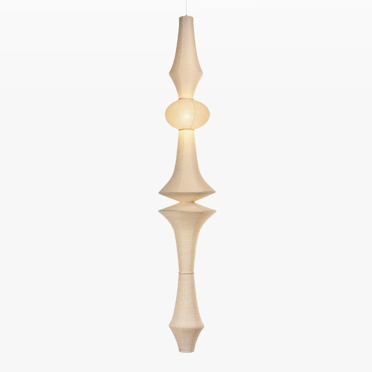 Lámpara de techo artesanal de papel con pantalla cilíndrica blanca, luminaria colgante con casquillo E26/E27 para dormitorio, sala de estar y comedor, luz ambiental moderna | Thomler