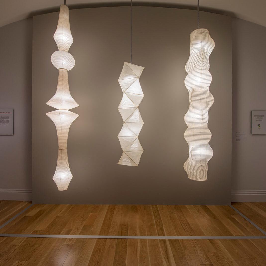 Lámpara de techo artesanal de papel con pantalla cilíndrica blanca, luminaria colgante con casquillo E26/E27 para dormitorio, sala de estar y comedor, luz ambiental moderna | Thomler