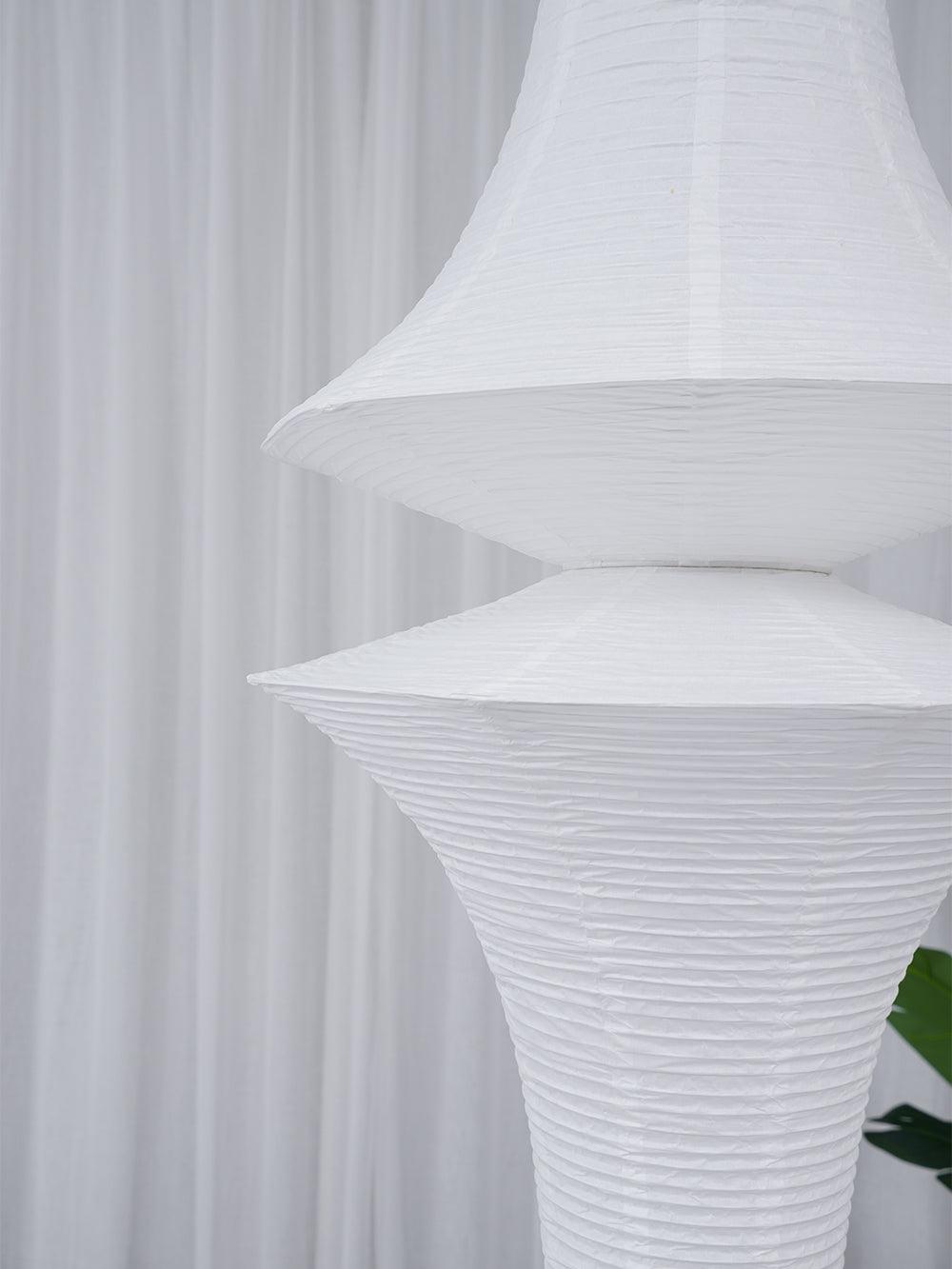 Lámpara de techo artesanal de papel con pantalla cilíndrica blanca, luminaria colgante con casquillo E26/E27 para dormitorio, sala de estar y comedor, luz ambiental moderna | Thomler