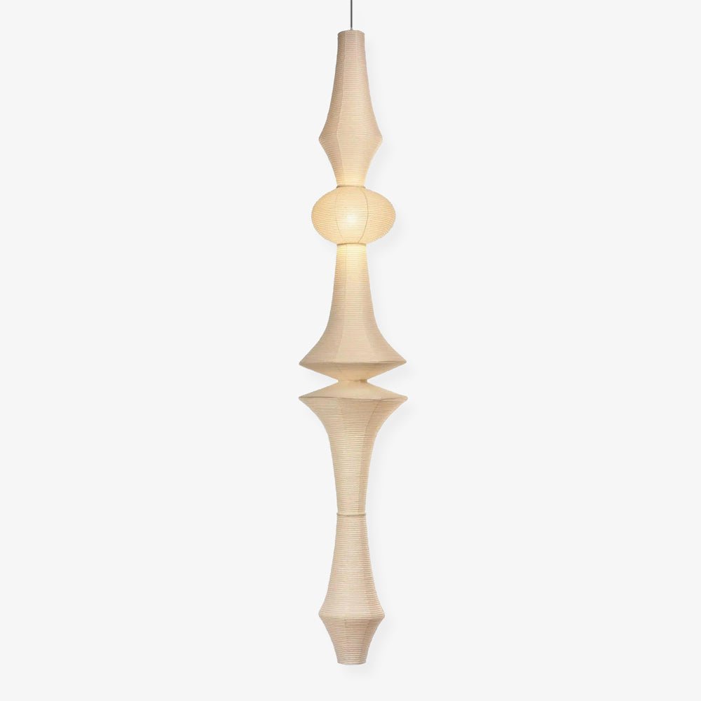 Lámpara de techo artesanal de papel con pantalla cilíndrica blanca, luminaria colgante con casquillo E26/E27 para dormitorio, sala de estar y comedor, luz ambiental moderna | Thomler