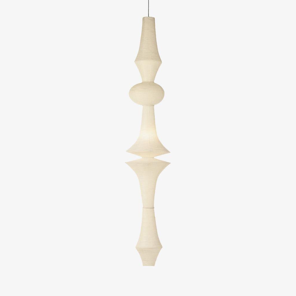 Lámpara de techo artesanal de papel con pantalla cilíndrica blanca, luminaria colgante con casquillo E26/E27 para dormitorio, sala de estar y comedor, luz ambiental moderna | Thomler