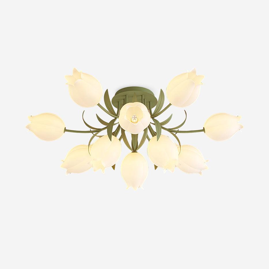 Flush Mount Floral Ceiling Light Fixture with Multi-Head LED Design for Bedroom, Living Room