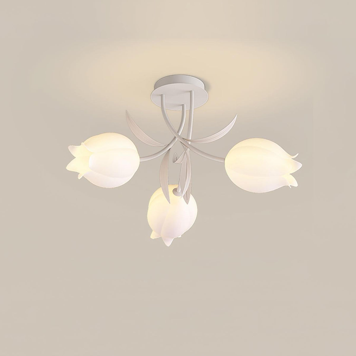 Flush Mount Floral Ceiling Light Fixture with Multi-Head LED Design for Bedroom, Living Room