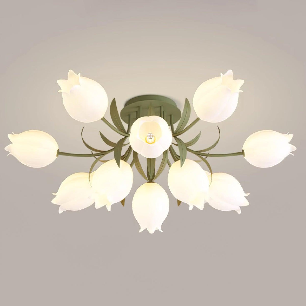 Flush Mount Floral Ceiling Light Fixture with Multi-Head LED Design for Bedroom, Living Room