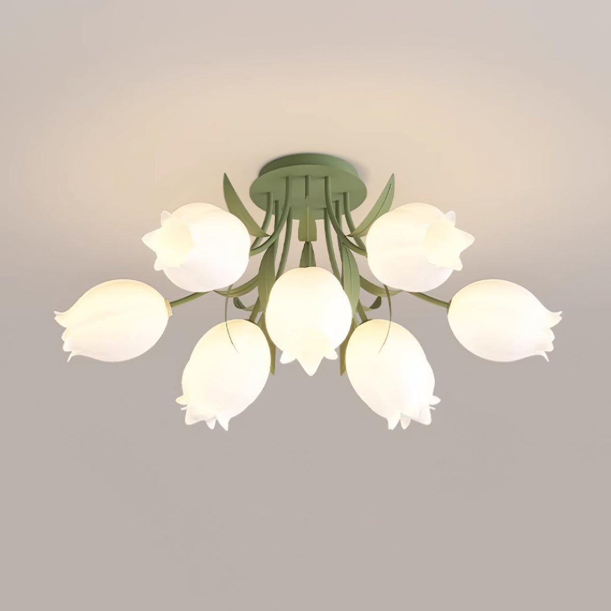 Flush Mount Floral Ceiling Light Fixture with Multi-Head LED Design for Bedroom, Living Room
