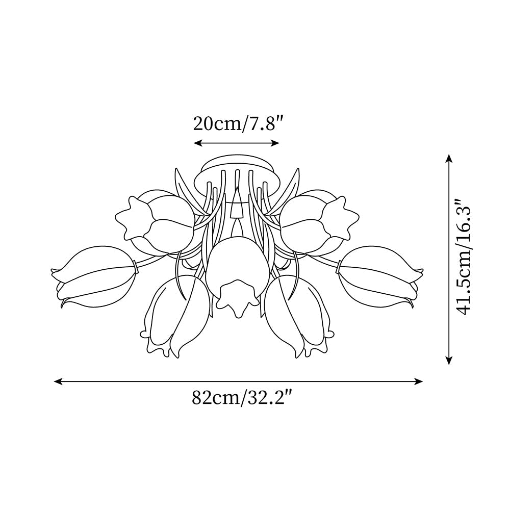 Flush Mount Floral Ceiling Light Fixture with Multi-Head LED Design for Bedroom, Living Room