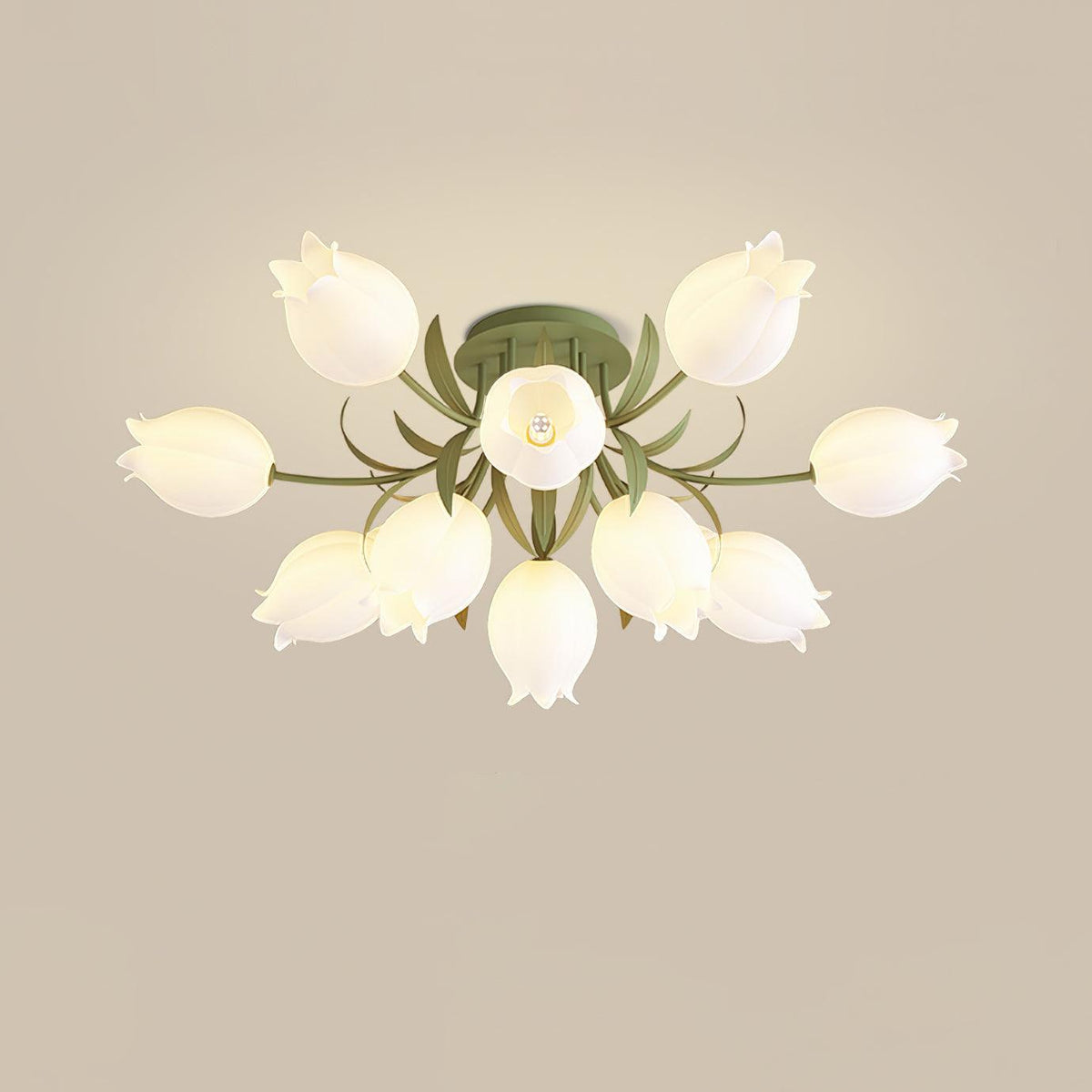 Flush Mount Floral Ceiling Light Fixture with Multi-Head LED Design for Bedroom, Living Room