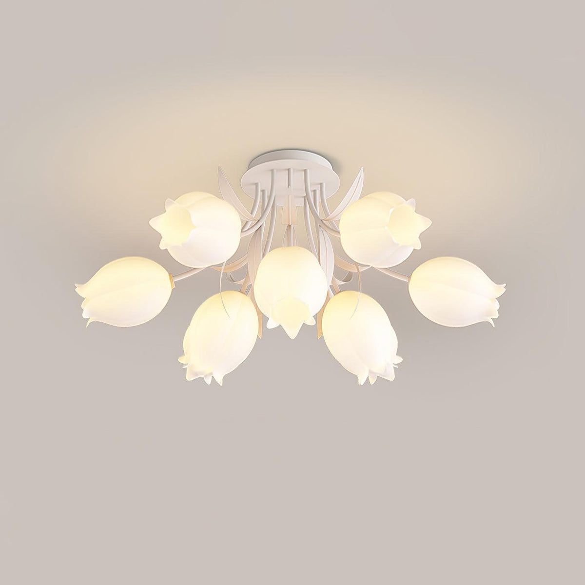 Flush Mount Floral Ceiling Light Fixture with Multi-Head LED Design for Bedroom, Living Room