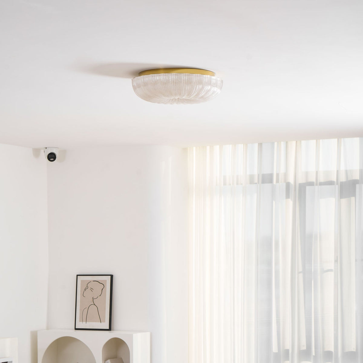 Ronde opbouw LED-plafondlamp goudkleurig metaal met matglazen kap 16 inch 36W voor slaapkamer woonkamer keuken kantoor binnenverlichting 3000K | Thomler