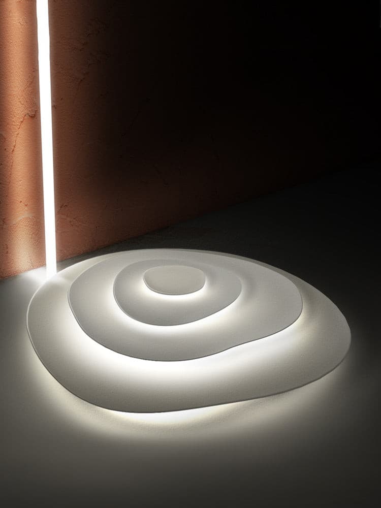 LED Flush Mount Ceiling Light 18.5 in White Metal Panel for Living Room Bedroom Dining Room Modern Low Profile Fixture Integrated Lighting | Thomler
