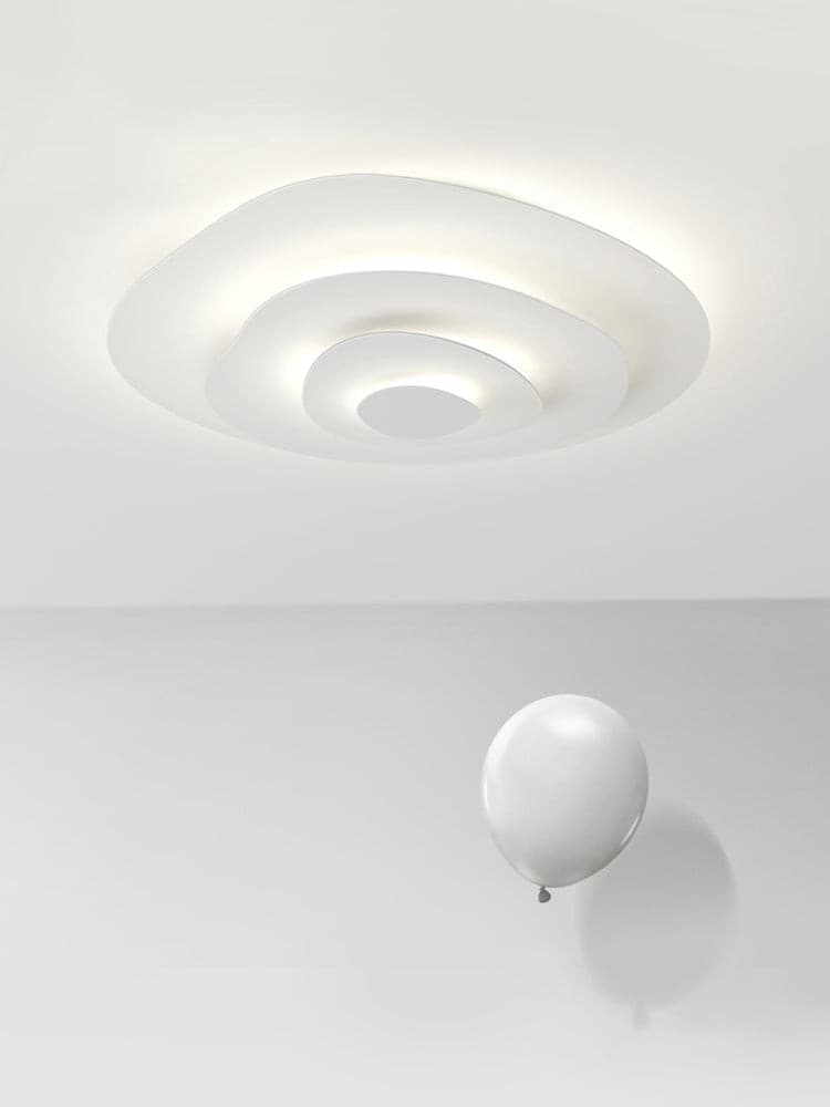 LED Flush Mount Ceiling Light 18.5 in White Metal Panel for Living Room Bedroom Dining Room Modern Low Profile Fixture Integrated Lighting | Thomler