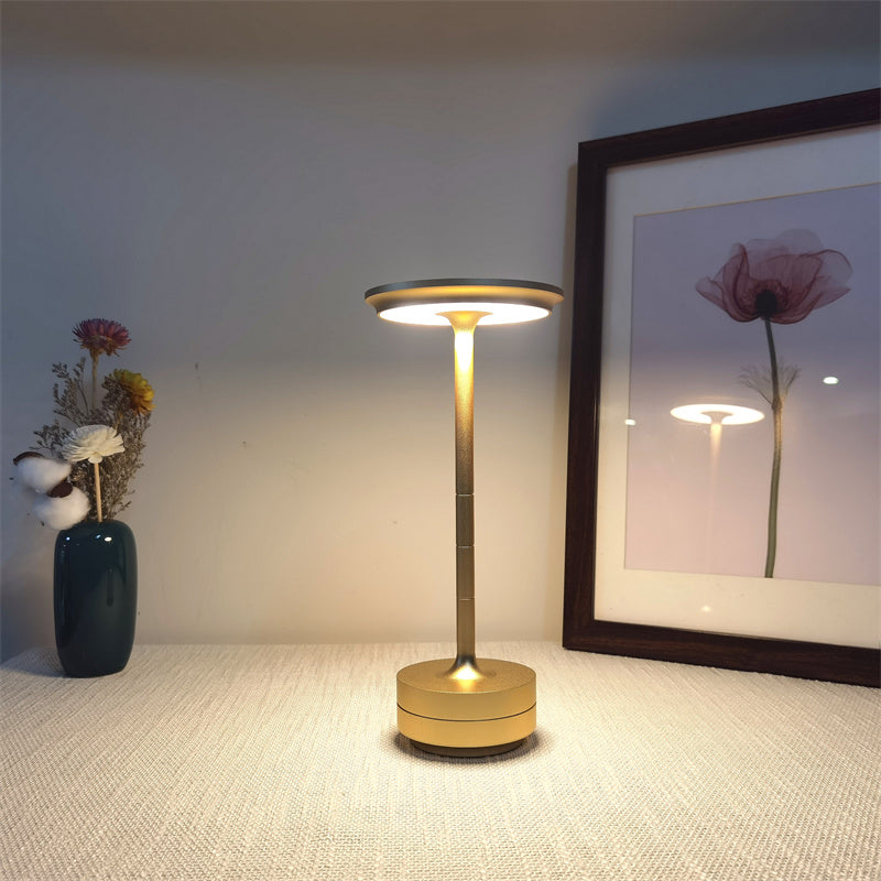 Rechargeable LED Desk Lamp with Touch Control - 3 Brightness Levels & Adjustable Color Temperature - Compact Metal Design for Nightstand, Of | Thomler
