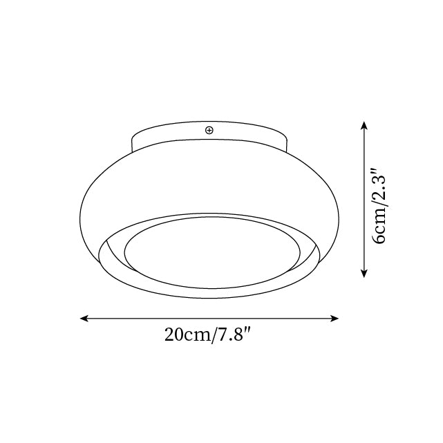 12W LED Flush Mount Ceiling Light with Glass Acrylic Diffuser for Bedrooms Living Rooms Dining Rooms Three Color Modes 54-108 sq ft Coverage | Thomler