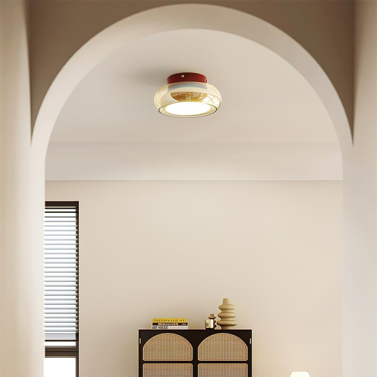 12W LED Flush Mount Ceiling Light with Glass Acrylic Diffuser for Bedrooms Living Rooms Dining Rooms Three Color Modes 54-108 sq ft Coverage | Thomler