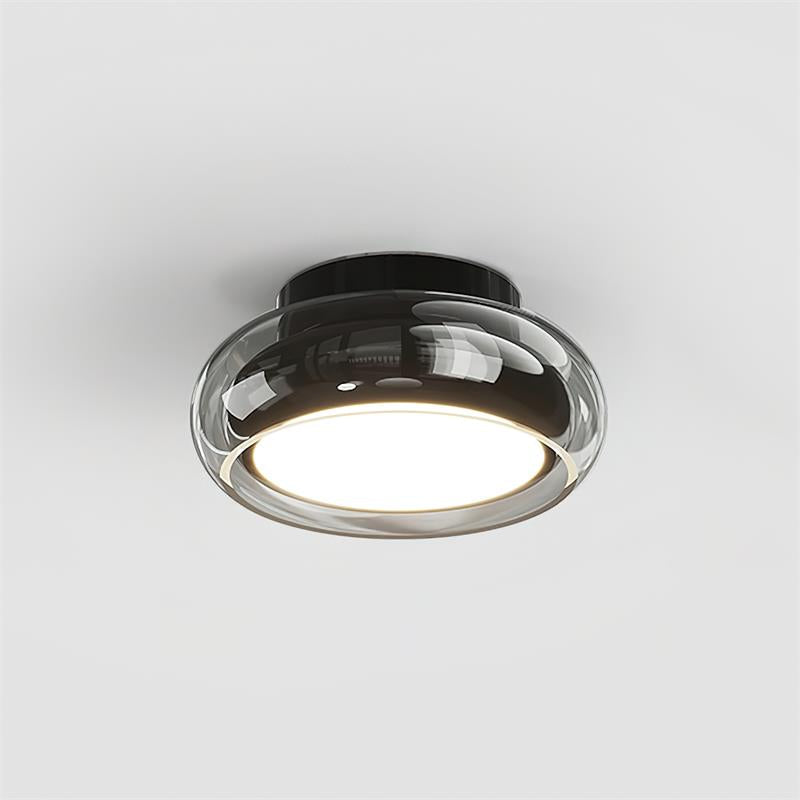 12W LED Flush Mount Ceiling Light with Glass Acrylic Diffuser for Bedrooms Living Rooms Dining Rooms Three Color Modes 54-108 sq ft Coverage | Thomler