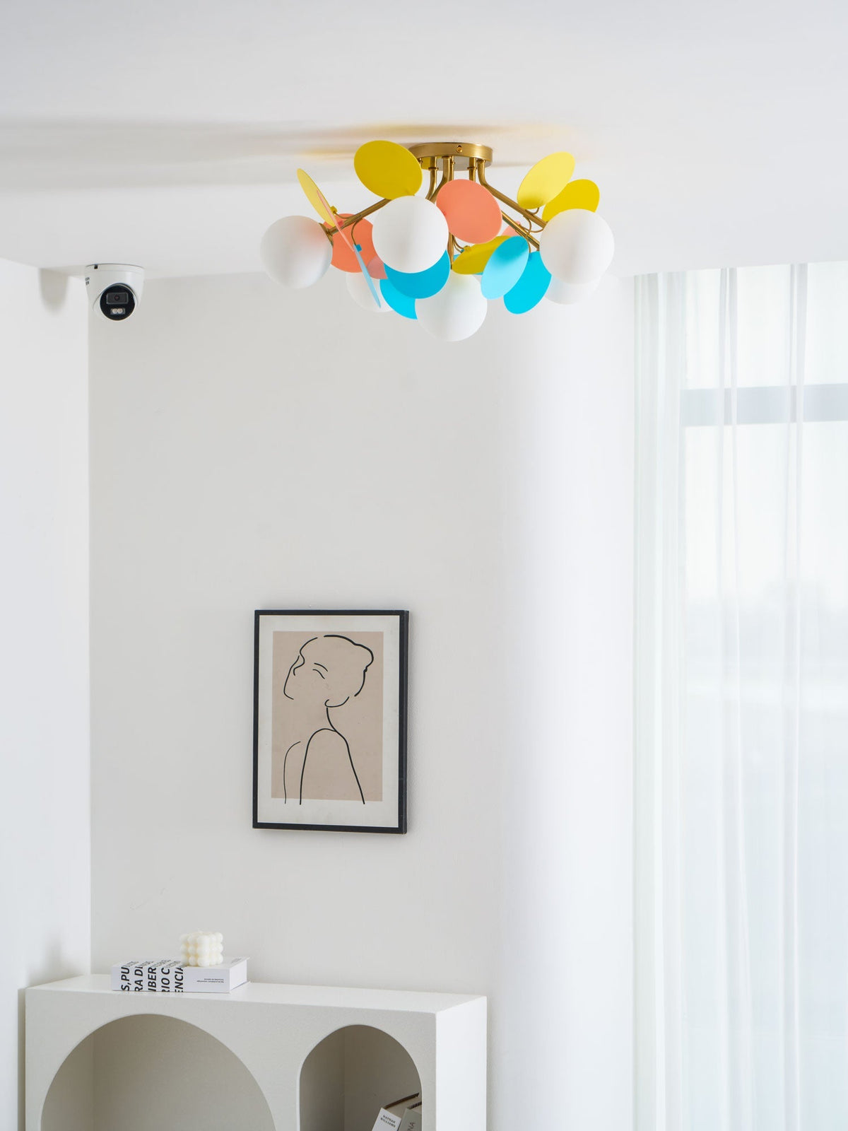 Lámpara de techo de montaje empotrado en colores pastel de 10 pulgadas de diámetro, de metal y acrílico, para habitación de niños, dormitorio, oficina, hogar, guardería, iluminación superior para espacios pequeños