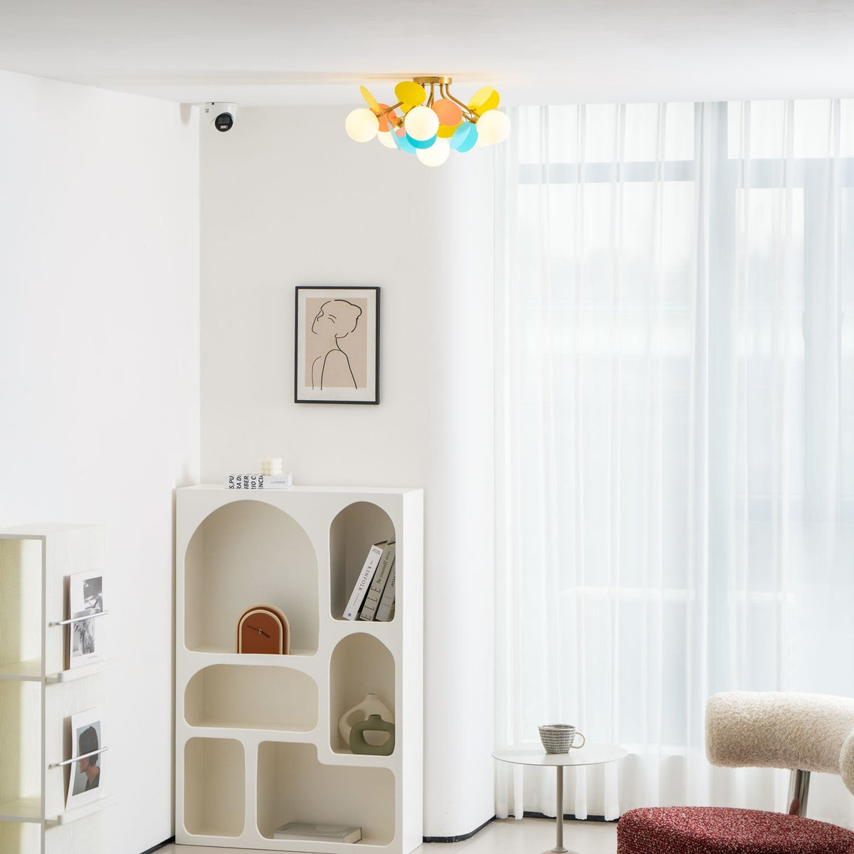 Lámpara de techo de montaje empotrado en colores pastel de 10 pulgadas de diámetro, de metal y acrílico, para habitación de niños, dormitorio, oficina, hogar, guardería, iluminación superior para espacios pequeños