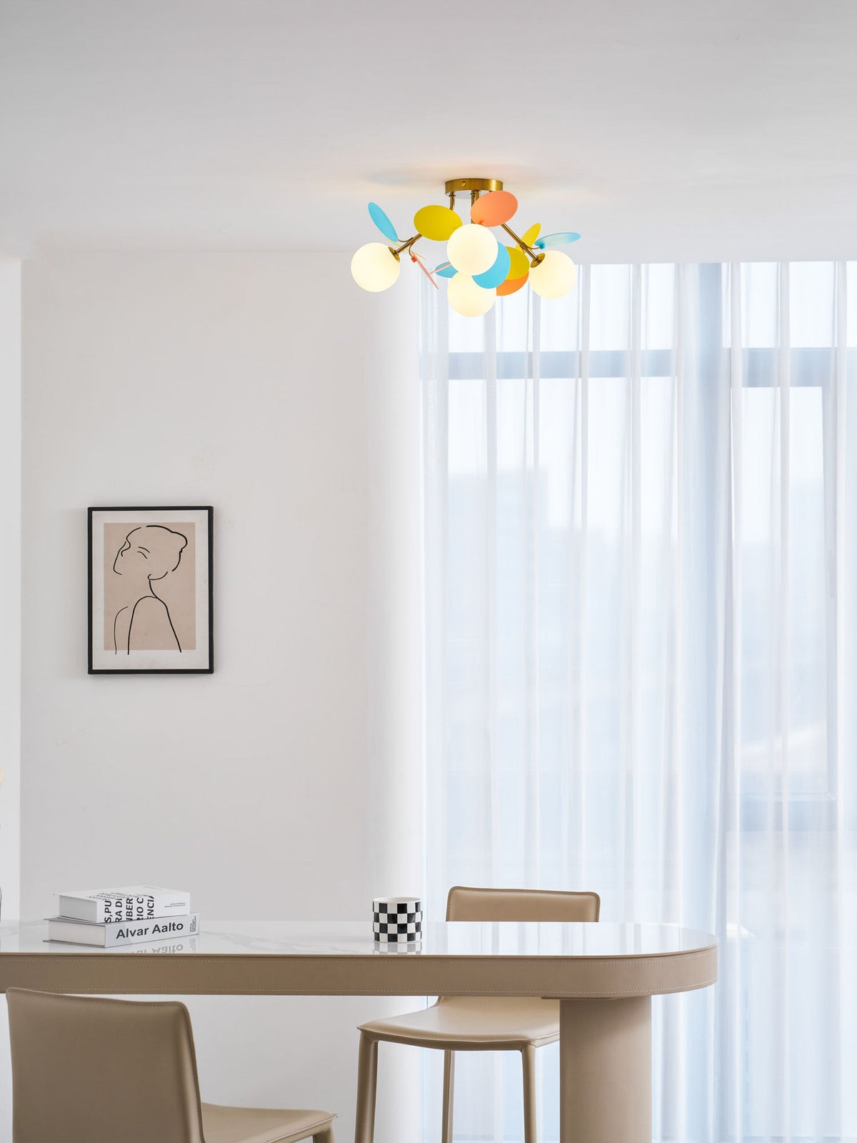 Lámpara de techo de montaje empotrado en colores pastel de 10 pulgadas de diámetro, de metal y acrílico, para habitación de niños, dormitorio, oficina, hogar, guardería, iluminación superior para espacios pequeños